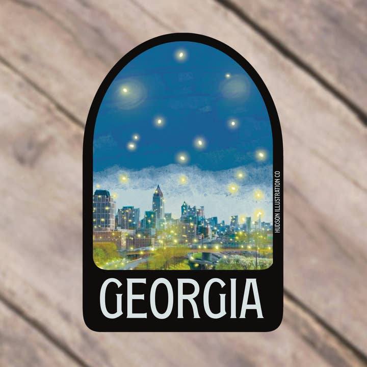 State of Georgia Sticker/Magnet/Print/Postcard for wholesale by Hudson Illustration Co - About Town Co