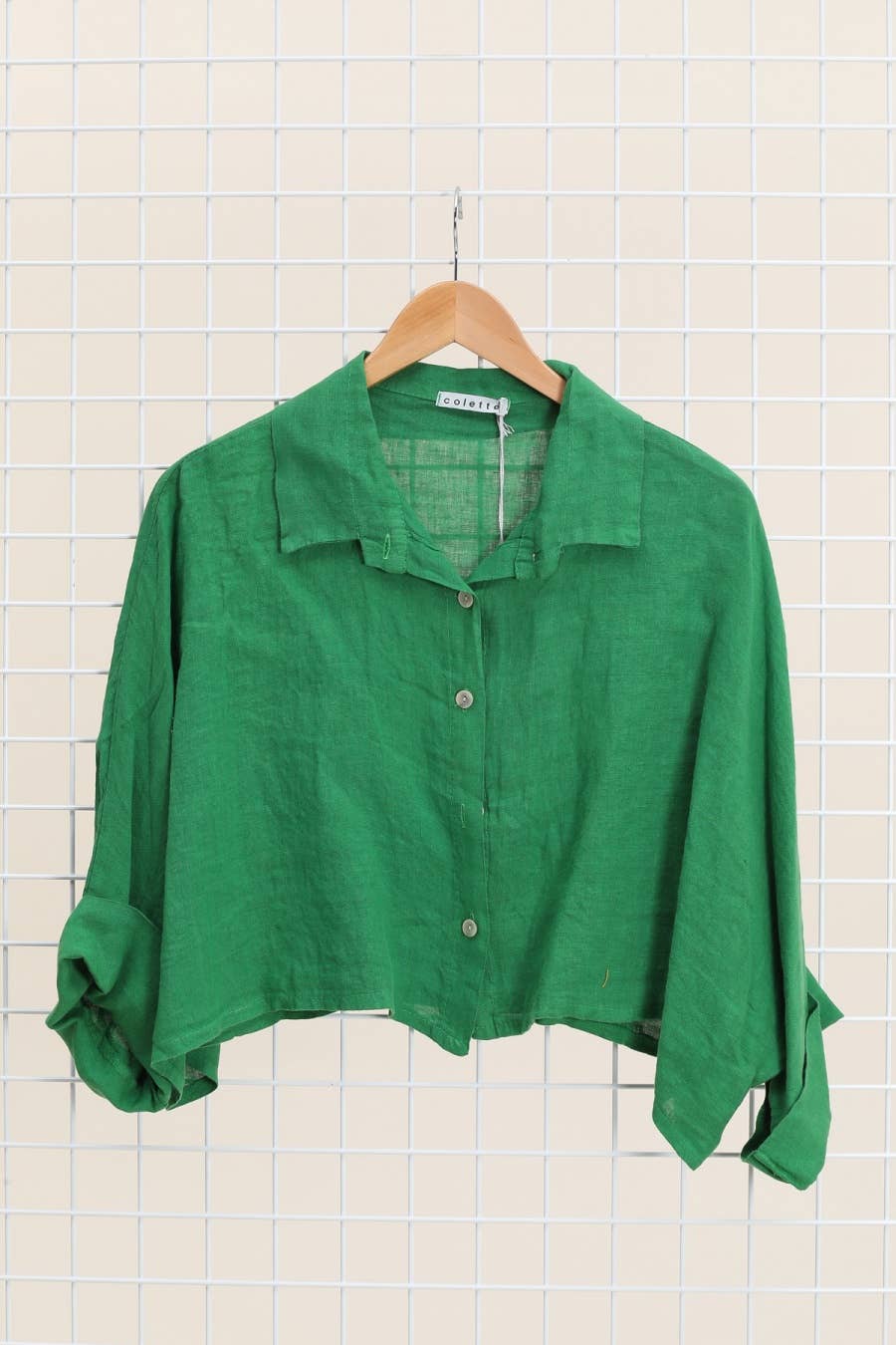 la maison des fibres naturelles - Wholesale Button Down Shirt - Women's - Linen crop shirt 83263 100% linen30