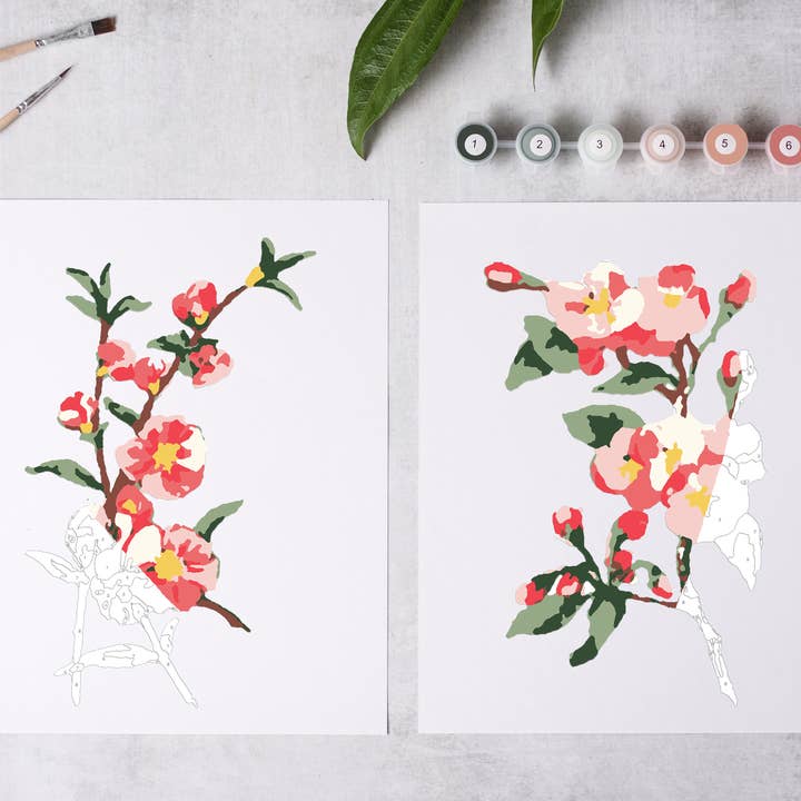 Cate Paper Co. - Wholesale DIY Craft Kit - Cherry Blossoms Paint-By-Numbers kit