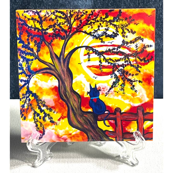 Sublime Paintings by Gina N.J. - Venta al por mayor Pintura/dibujo - «Puesta de sol con amor» - Arte en miniatura/imán
