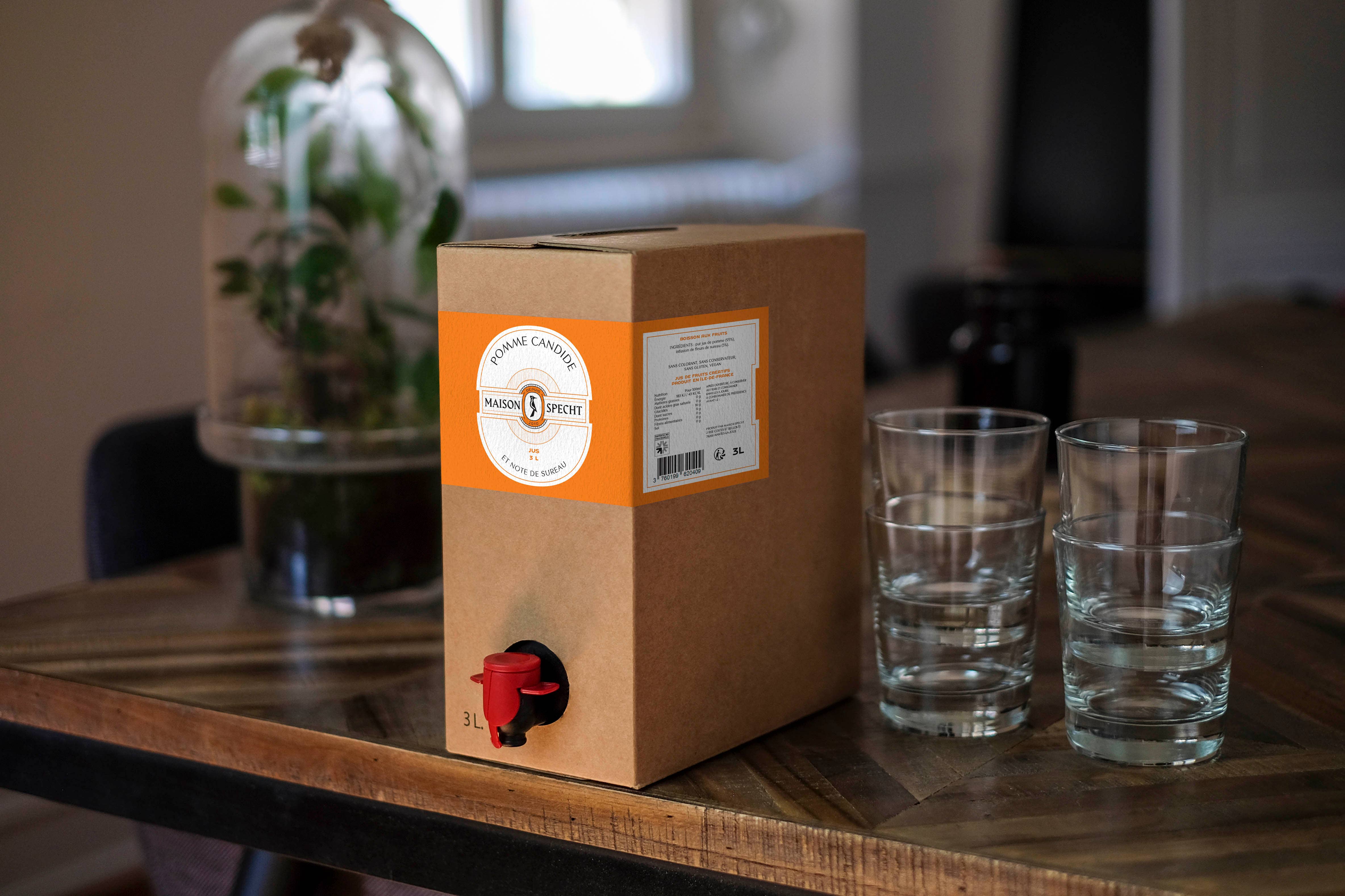 Maison Specht – Großhandel Fruchtsäfte – Bag-in-Box 3 Liter – Apfel mit Holunderblütennote