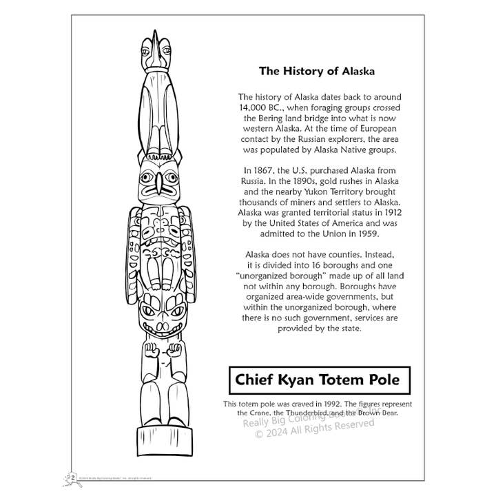 Really Big Coloring Books | ColoringBook.com - Wholesale Coloring & Activity Book - Kids & Baby - Alaska State Coloring Book 8.5 x 111