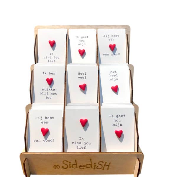 Gift cards with heart 9x10 for wholesale by Sidedish Cards