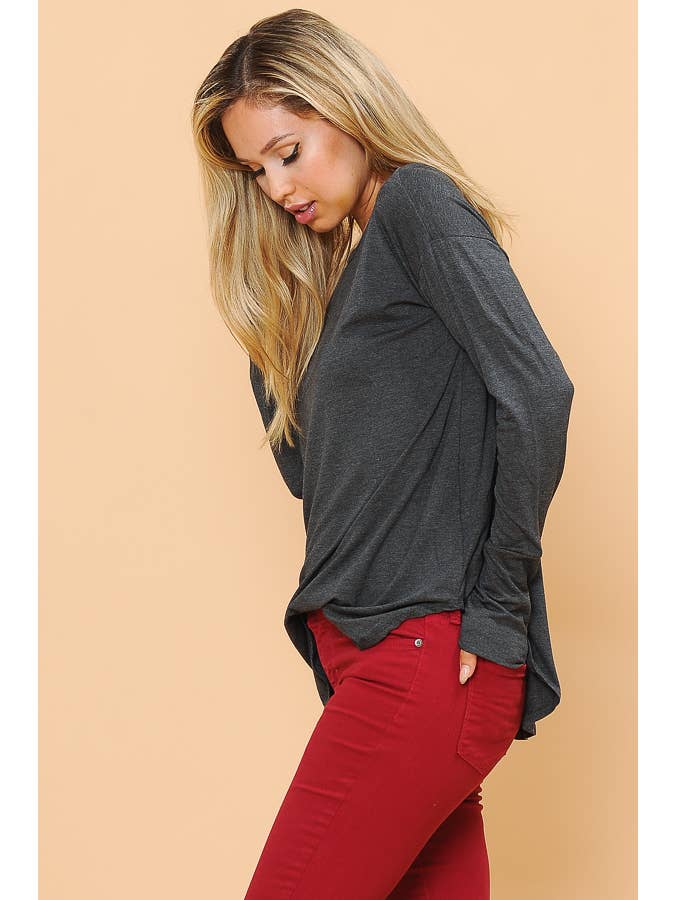 Burgundy Apparel - Wholesale Tunic - Women's - LONG SLEEVE TOP WITH THUMB HOLE20