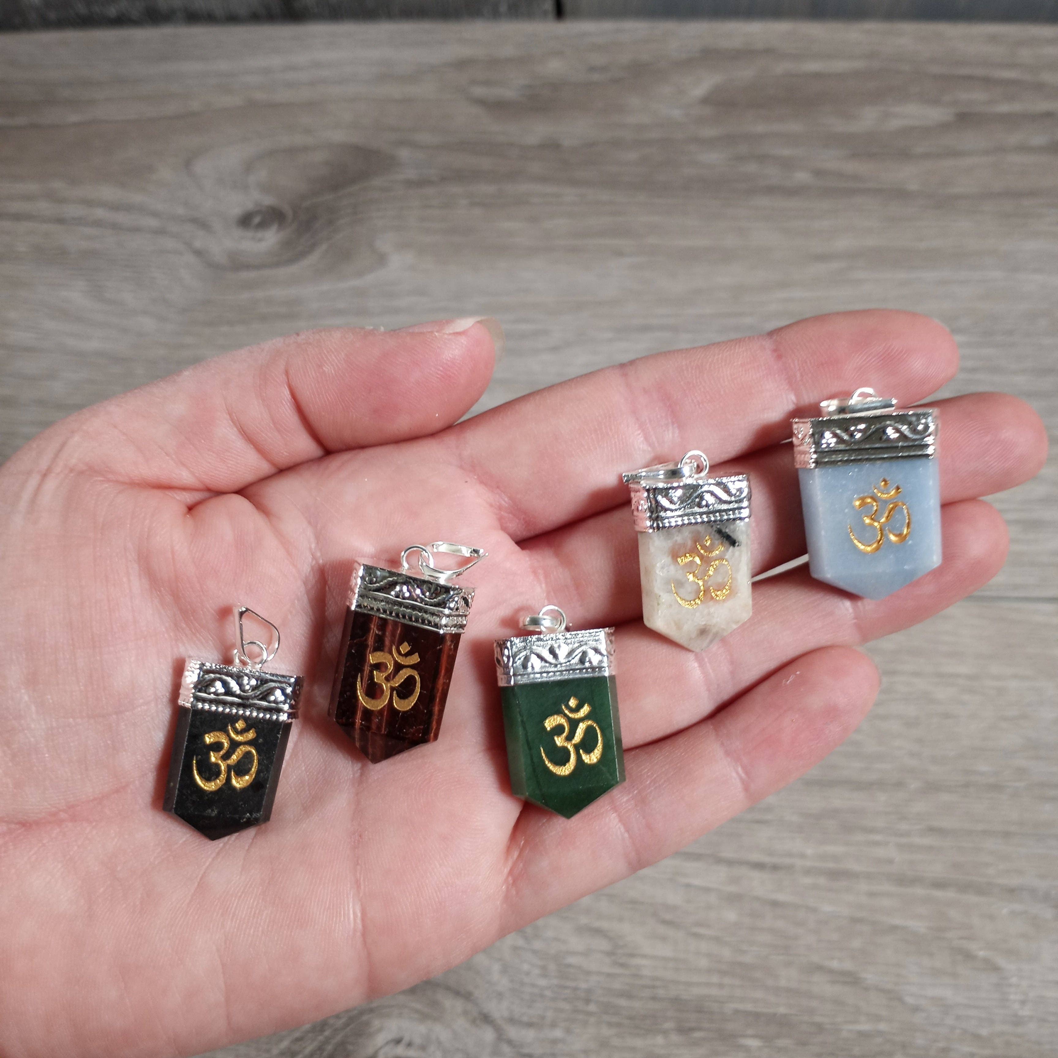 Keystone Crystals - Wholesale Individual Charm/Pendant - Etched Gemstone Pendants Assorted – Silver Pot Metal Setting4