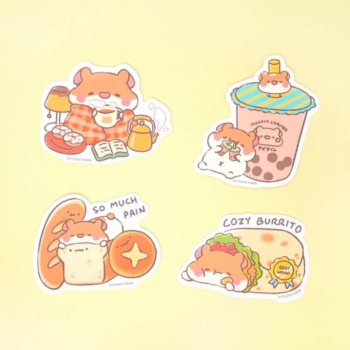 Studio Enon - Wholesale Sticker - Muffinmaru Cozy Burrito Sticker1
