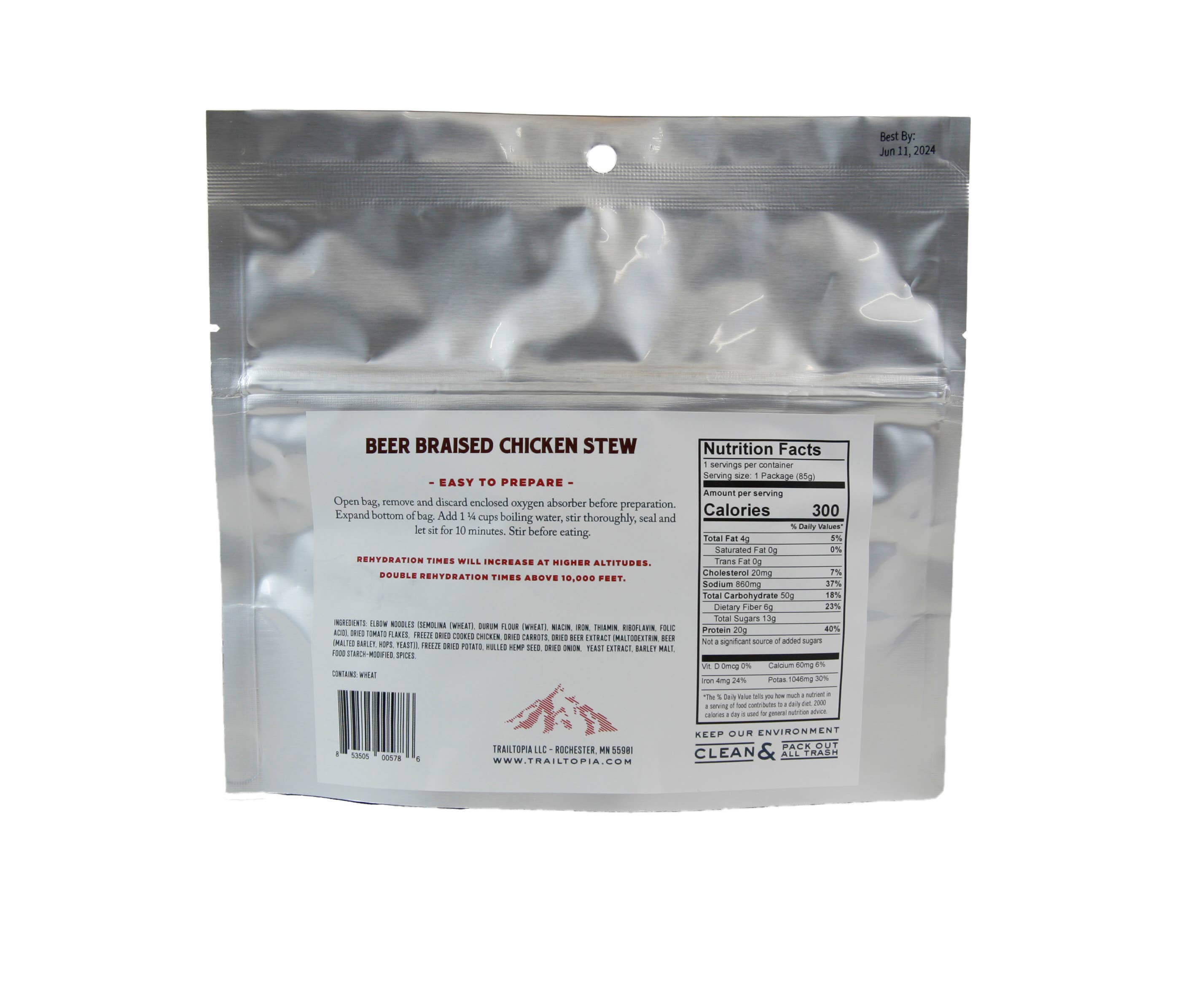 Trailtopia – Engroshandel Hyldestabil færdiglavet mad – Bent Paddle Øl Braised Kylling Stew - Single Serve1