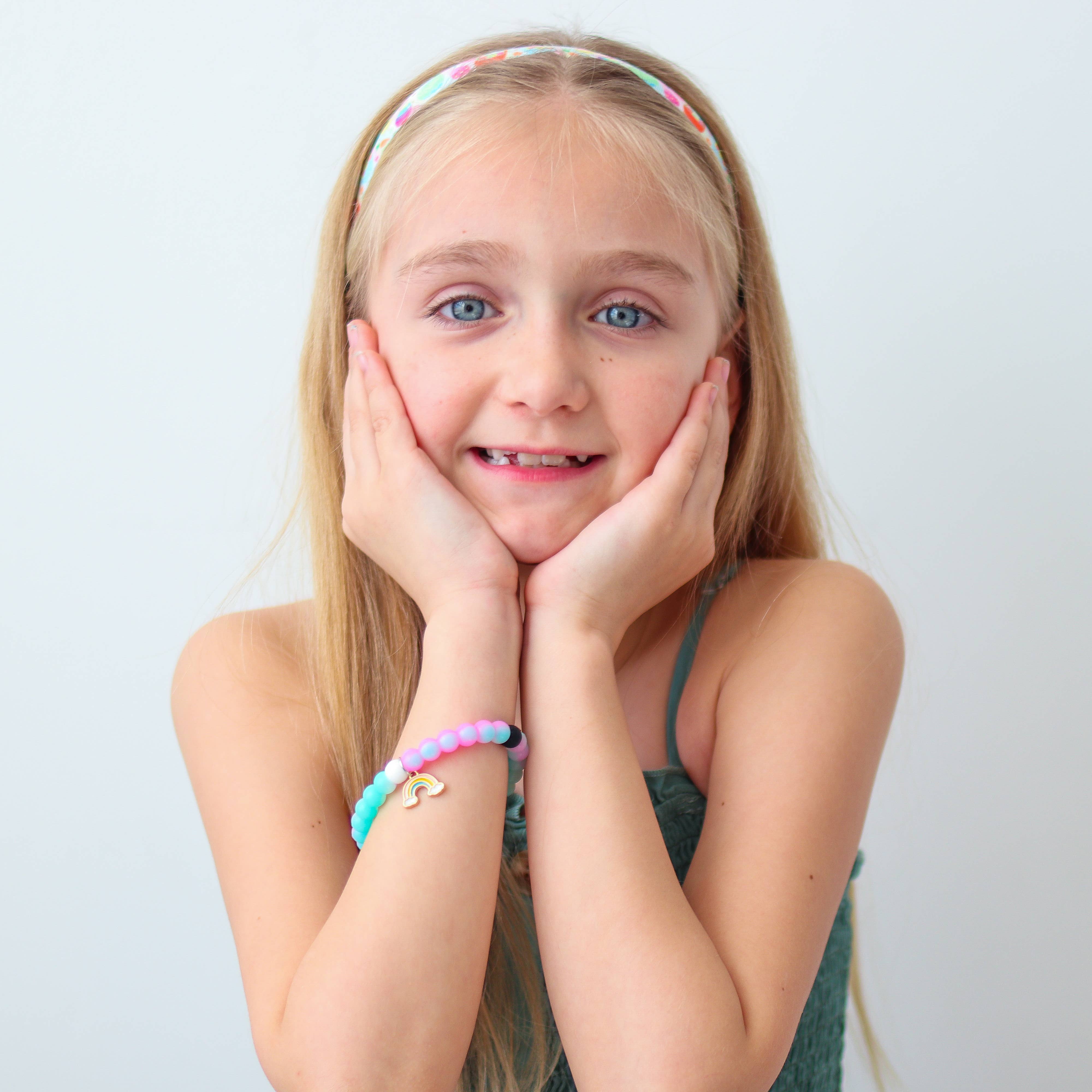 Frog Sac - Wholesale Beaded Bracelet - Kids - Glow in the Dark Unicorn Charm Bubble Bracelets - 3 Pack14