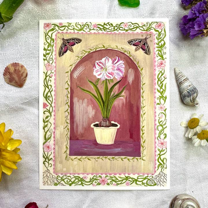 Hippeastrum Mini Print for wholesale by Lilly Carr Art