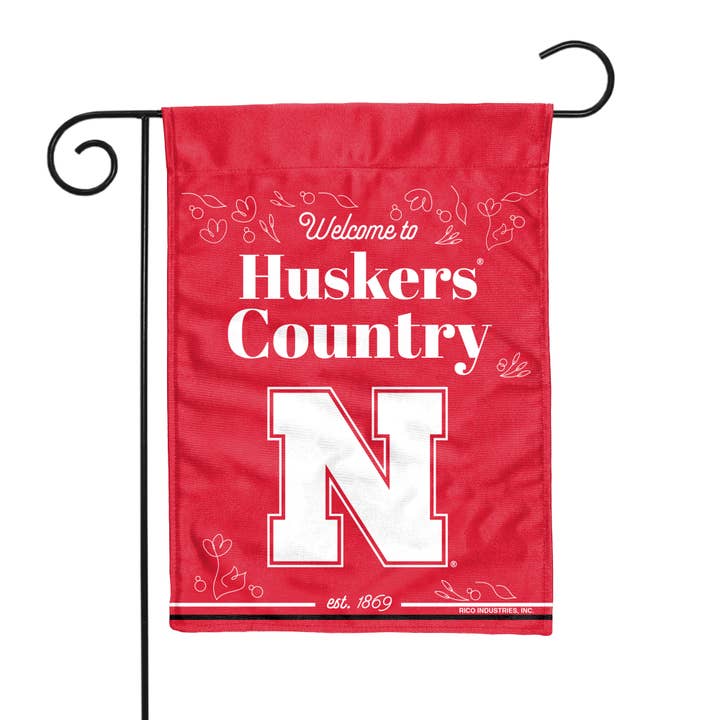 NCAA Nebraska Cornhuskers Double Sided Garden Flag for wholesale by Rico Industries