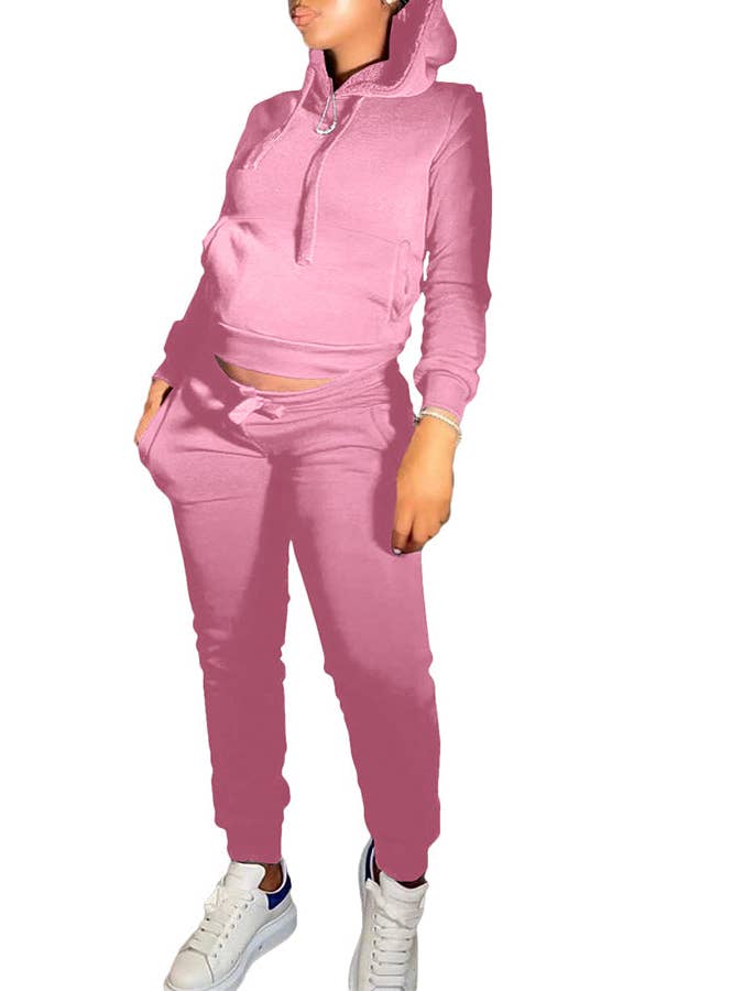 MB Fashion Wholesale - Wholesale Lounge Set - Women's - MB FASHION Casual Cozy Jogger Set with Hoodie 274R27