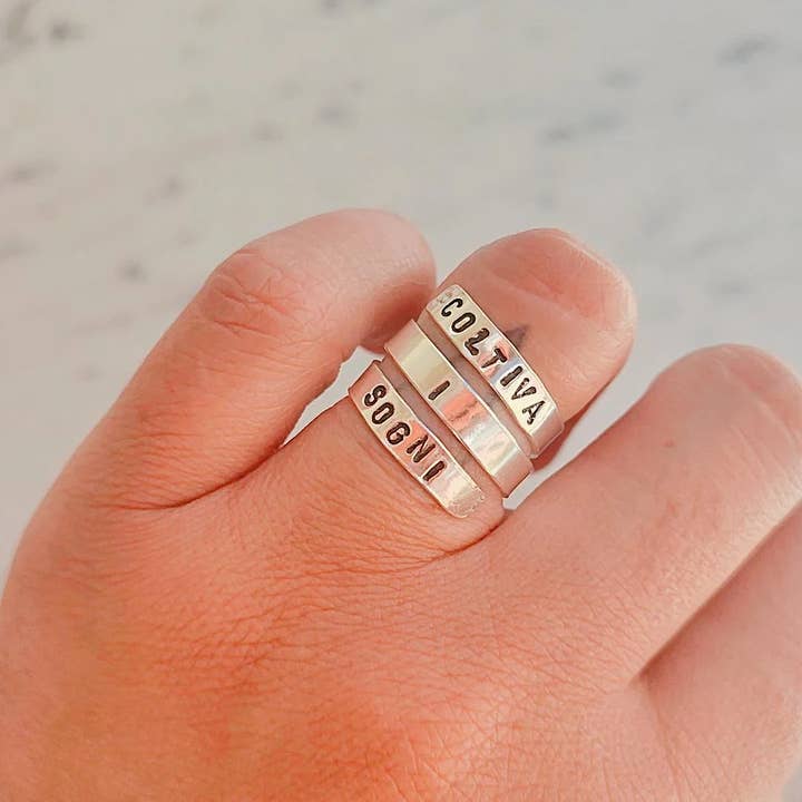 Loti jewels - Wholesale Band/Stacked Ring - ROUND RING IN 925 SILVER WITH ENGRAVING2