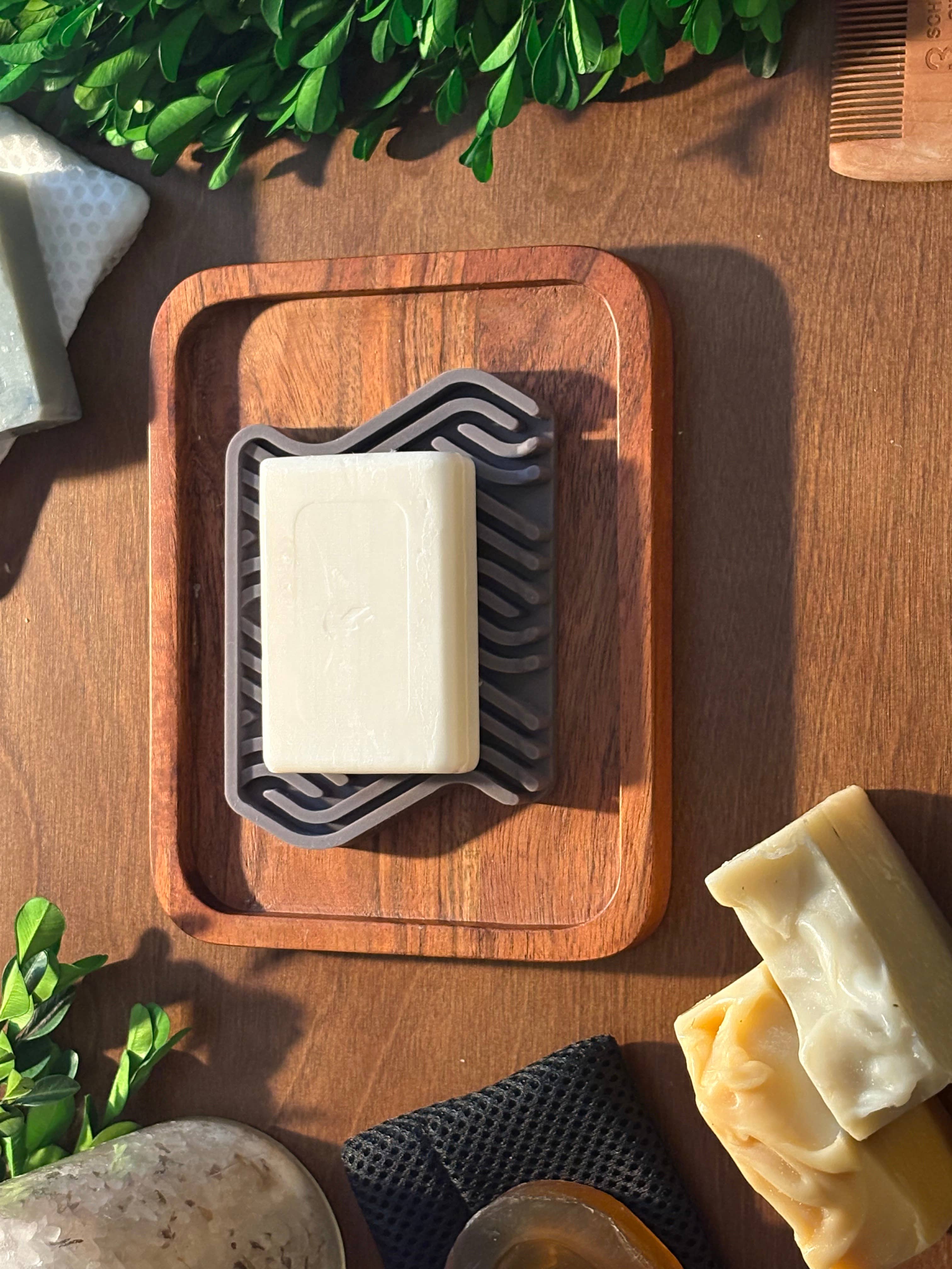 Multi Colored Soap Dish (White/Grey/Green) Premium Silicone Soap Saver for wholesale on Faire4