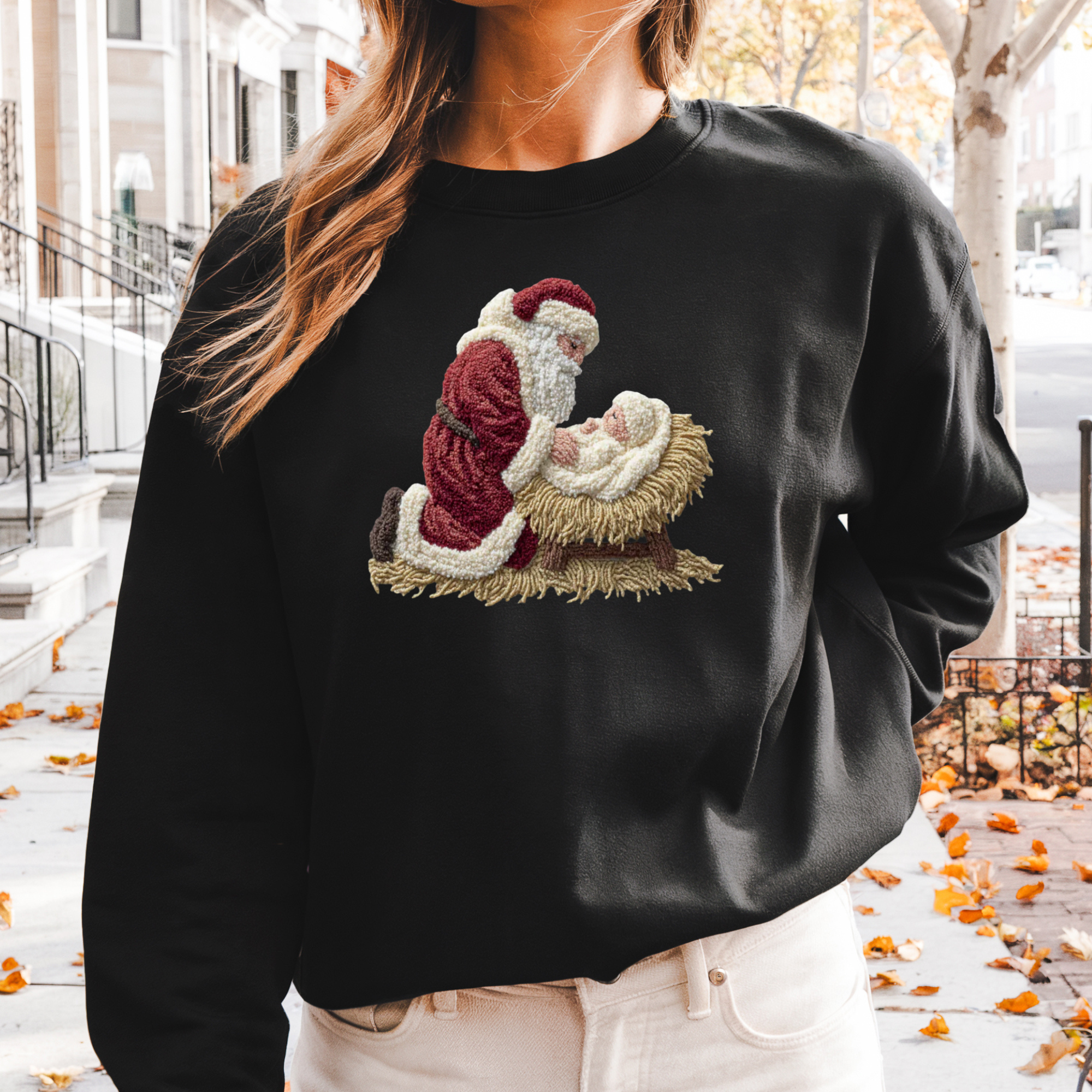 Sam & Seb Co. - Wholesale Screen Printed T-Shirt - Women's - Santa and Baby  Faux Style Sweatshirt or T-Shirt1