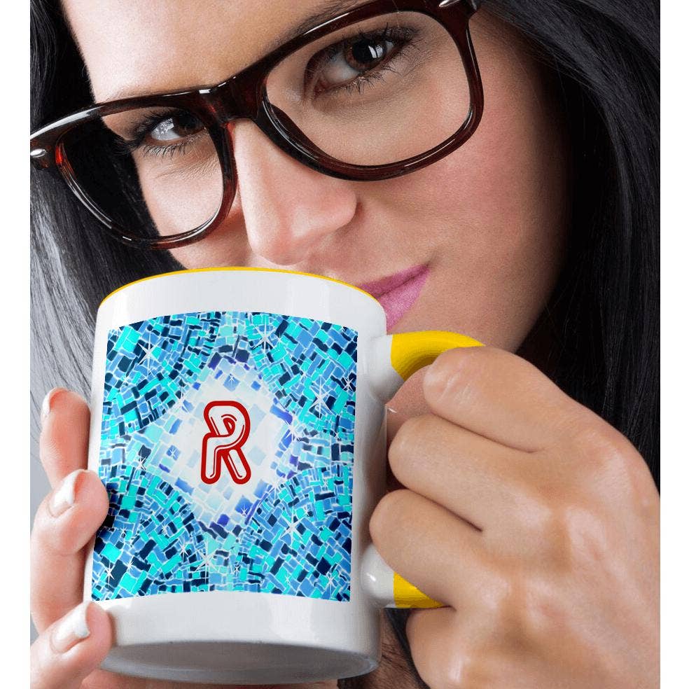 3dRose - Wholesale Coffee Mug - 3dRose, Initial R- Swimming Pool Reflections with Pool Float Initial in Red, Mug1