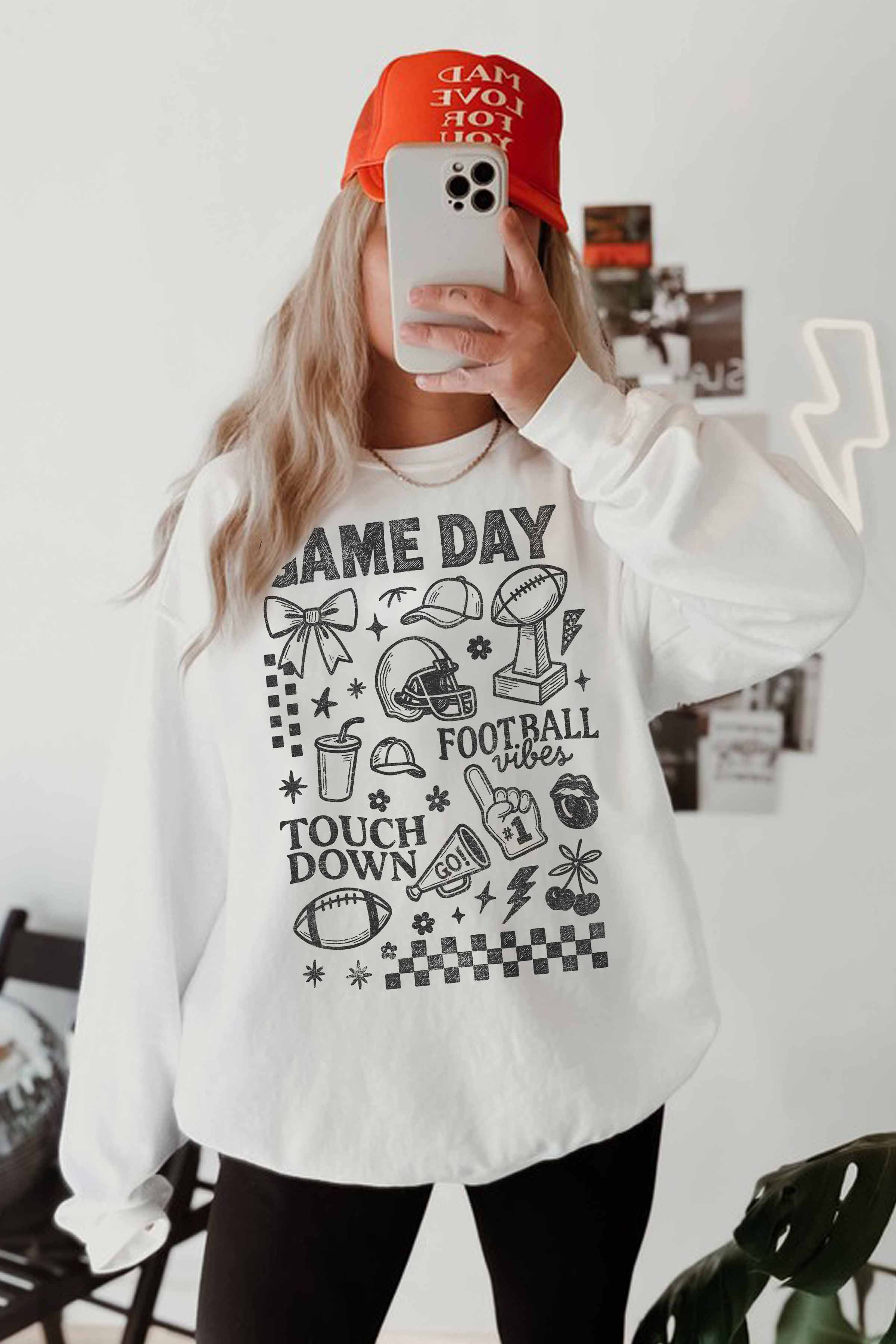 GOOD DAY STREET - Wholesale Graphic Sweatshirt - Women's - [G2206X-OSS] GAME DAY OVERSIZED SWEATSHIRT3
