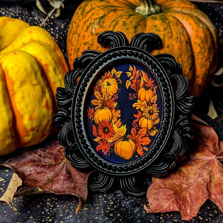 Autumnal Wreath Small Frame for wholesale by Meagan Meli Illustration