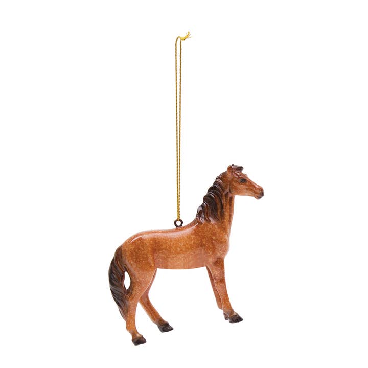 Christmas Brown Horse Ornament for wholesale by C&F Home