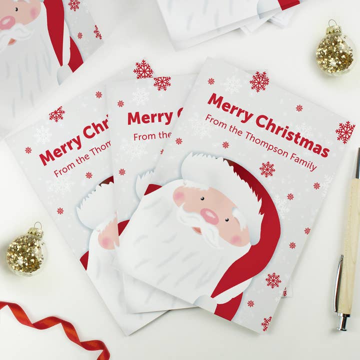 Personalised Pack of 10 Christmas Cards - Santa for wholesale by Simply Canvas Art