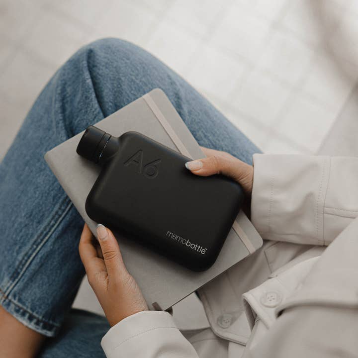 memobottle – wholesale Vattenflaska – A6 memobottle i rostfritt stål - svart1