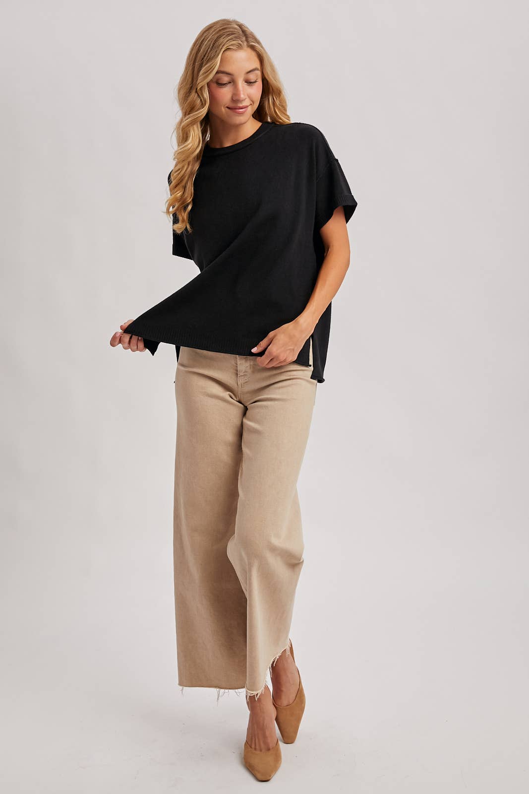 Bluivy - Venta al por mayor Jersey corto de punto - Mujer - CAMISETA DE PUNTO CON CUELLO REDONDO23