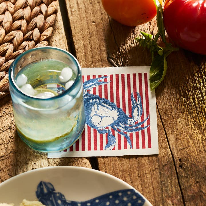 Caskata - Wholesale Disposable Napkin - Seaside Stripes Cocktail Napkin Roll4