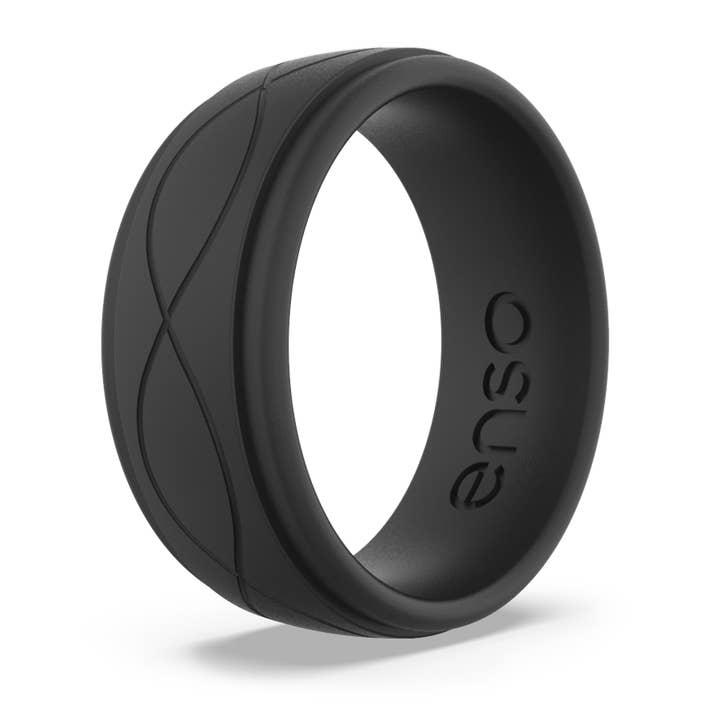 Men's Infinity Silicone Ring Obsidian for wholesale by Enso Rings