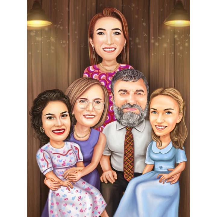 TRADITIONAL FAMILY PORTRAIT for wholesale by Caricature4You
