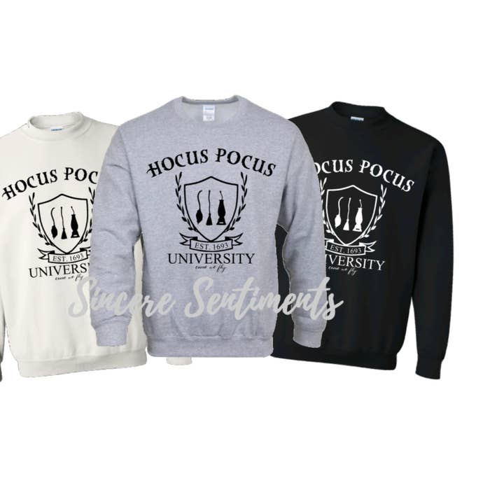 Felpa Hocus Pocus University per la vendita all'ingrosso da parte di Sincere Sentiments LLC