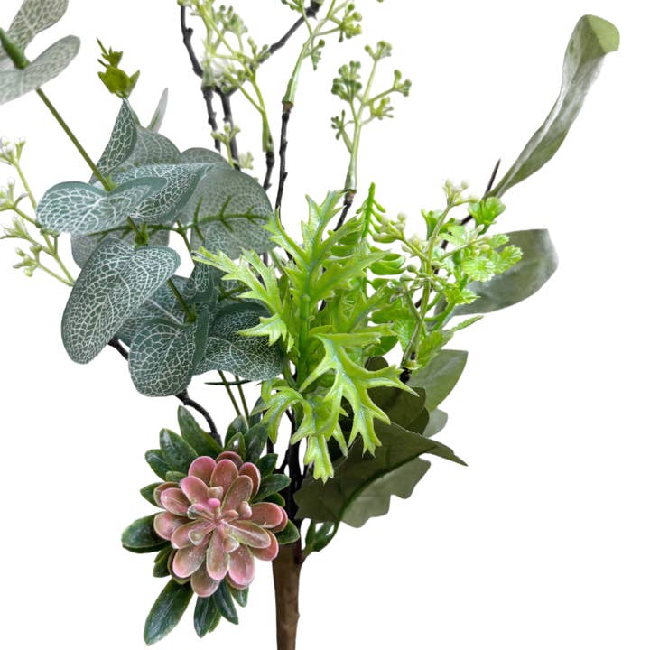 Sun Decorer - Wholesale Artificial flowers - Flexible Eucalyptus & Blossom Spray Duo2