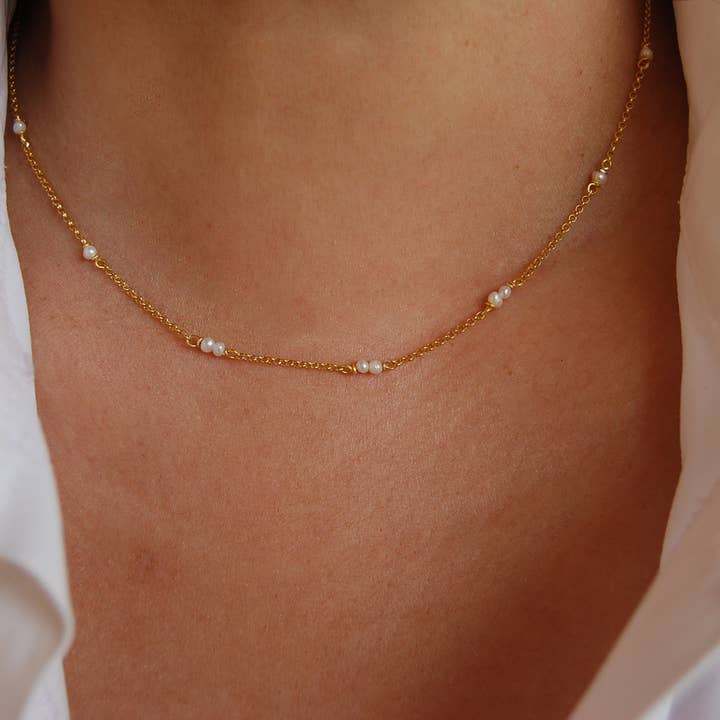 Parelketting, zilveren ketting van 925, minimalistische ketting. voor wholesale door Yneda Jewels