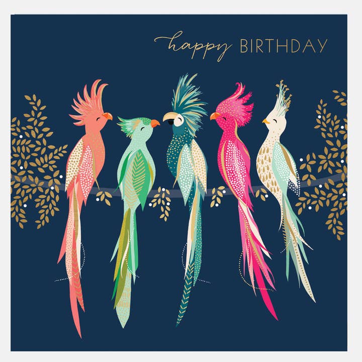 Tropical Birds Happy Birthday Card - Case of 6 for wholesale by Sara Miller London