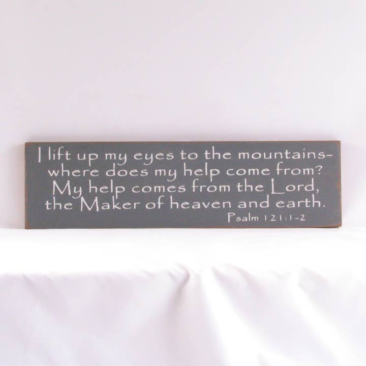 Psalm 121 Wooden Sign for wholesale by New Direction Crafters