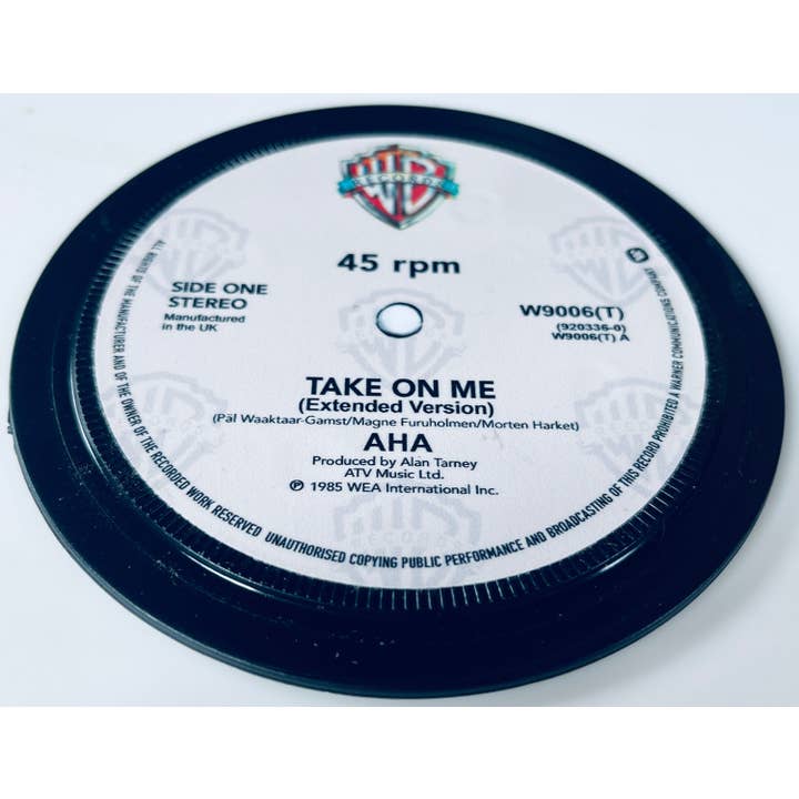Aha - ‘Take On Me’. Record Label Coaster. Popsters. for wholesale by Popsters