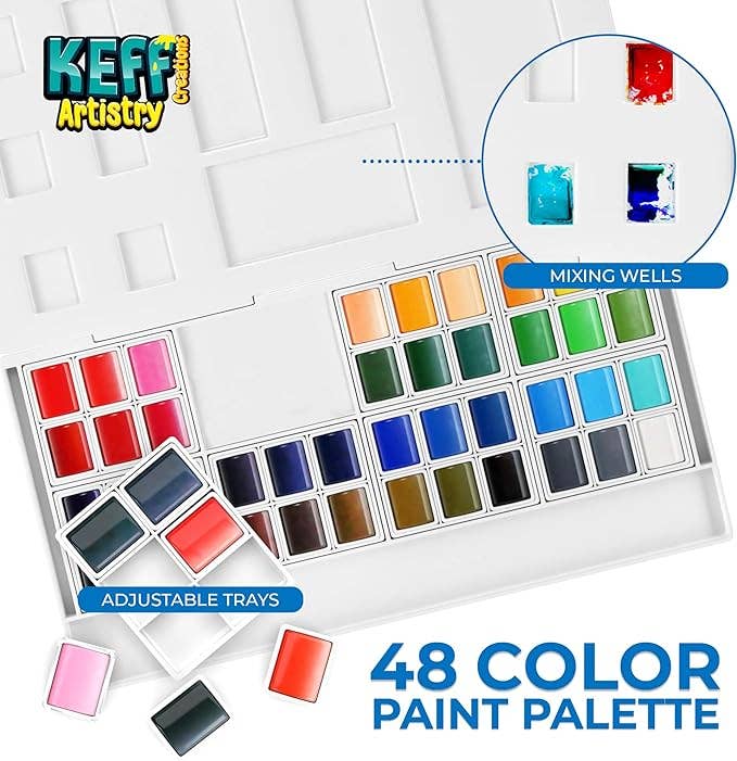 Keff Creations - Wholesale Paint Set - 48 Watercolor Paint Set for Beginners & Artists2