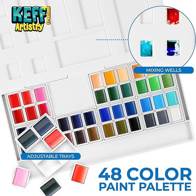 Keff Creations - Wholesale Paint Set - 48 Watercolor Paint Set for Beginners & Artists2