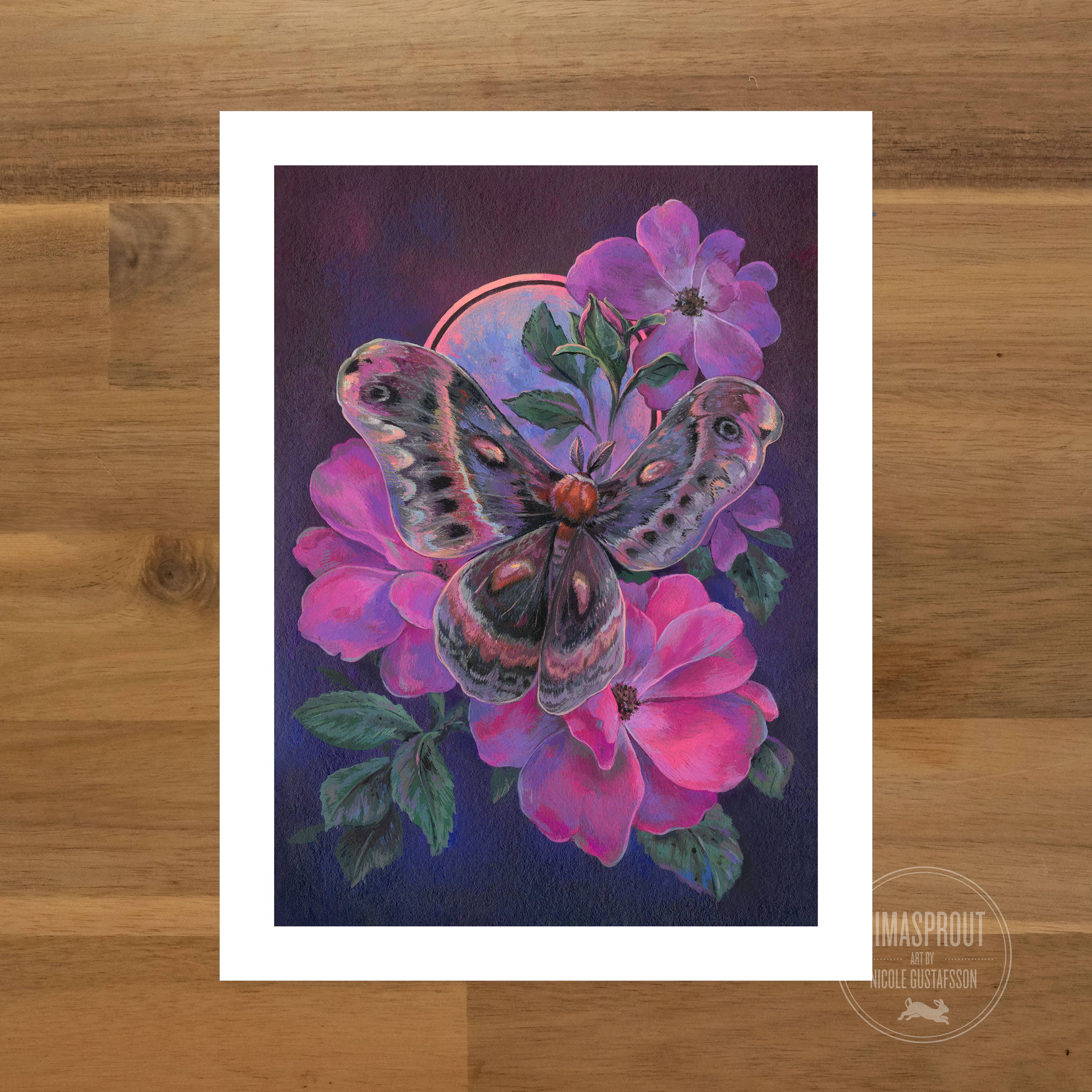 Nimasprout - Wholesale Art Print - Lunar Eclipse Cecropia Moth - Fine Art Print0