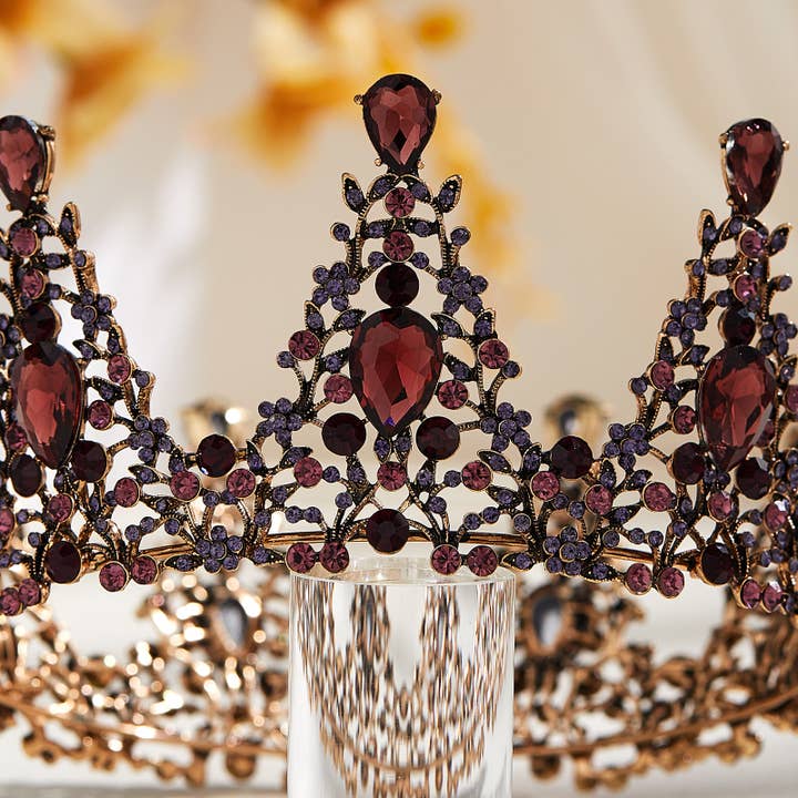 SWEETV - Wholesale Tiara - Women's - Queen Crown for Women Vintage Tiara Mulberry + Purple