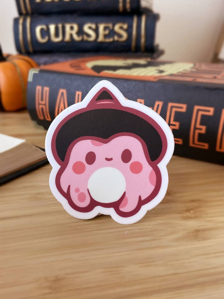Autocollant Froggie Witch rose pour la vente par LoveLoomi
