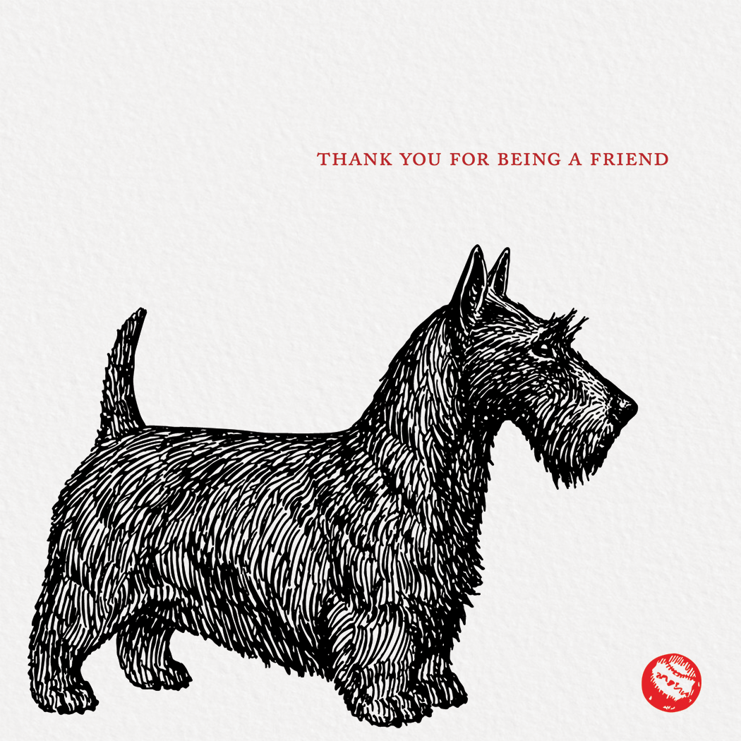 Ampersand M Studio - Wholesale Friendship Card - Thanks for Being a Friend Dog Greeting Card1
