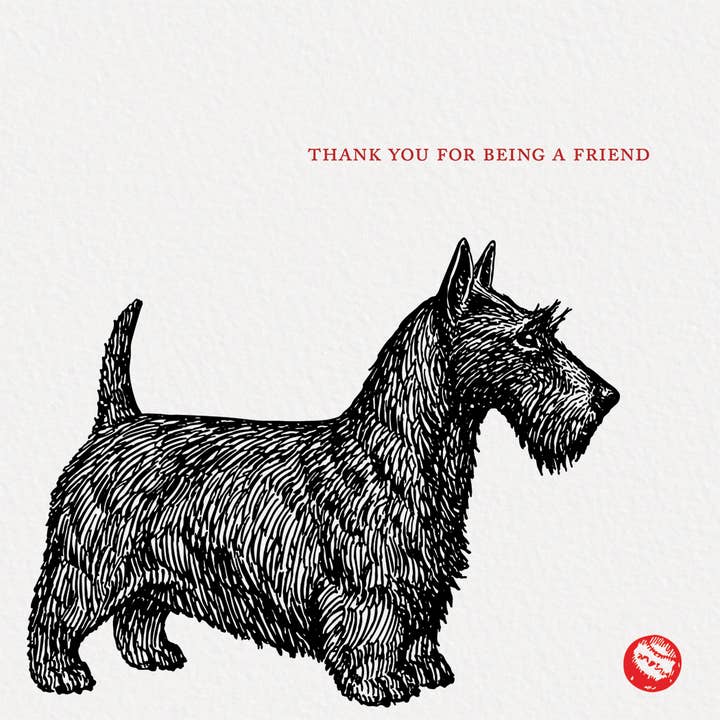 Ampersand M Studio - Wholesale Friendship Card - Thanks for Being a Friend Dog Greeting Card1