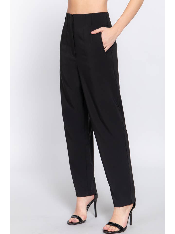 Active Basic | Active USA - Wholesale Pants - Women's - High Waist Pintuck Detail Long Pants