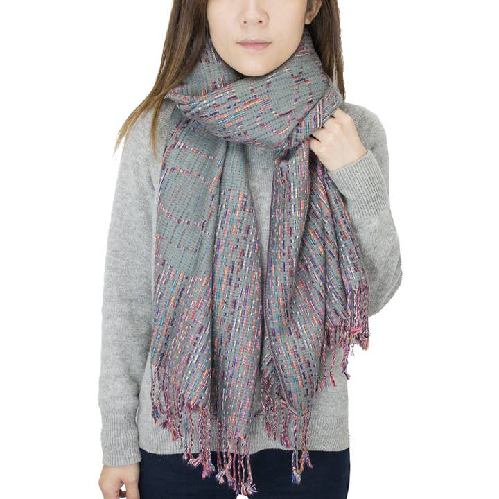 Knit Camellia Retro Cashmere Blend Wrap Scarf for wholesale by Fennco Styles