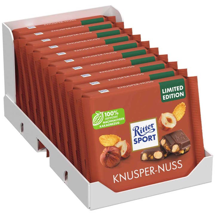 Global Bite Co - Wholesale Chocolate Bar - Ritter Sport Milk Hazelnuts w/ Corn Flakes (Germany)2