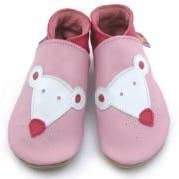 Chaussures Mousie Baby Pink, Starchild en cuir souple pour bébé fille pour la vente par Follow Curiosity
