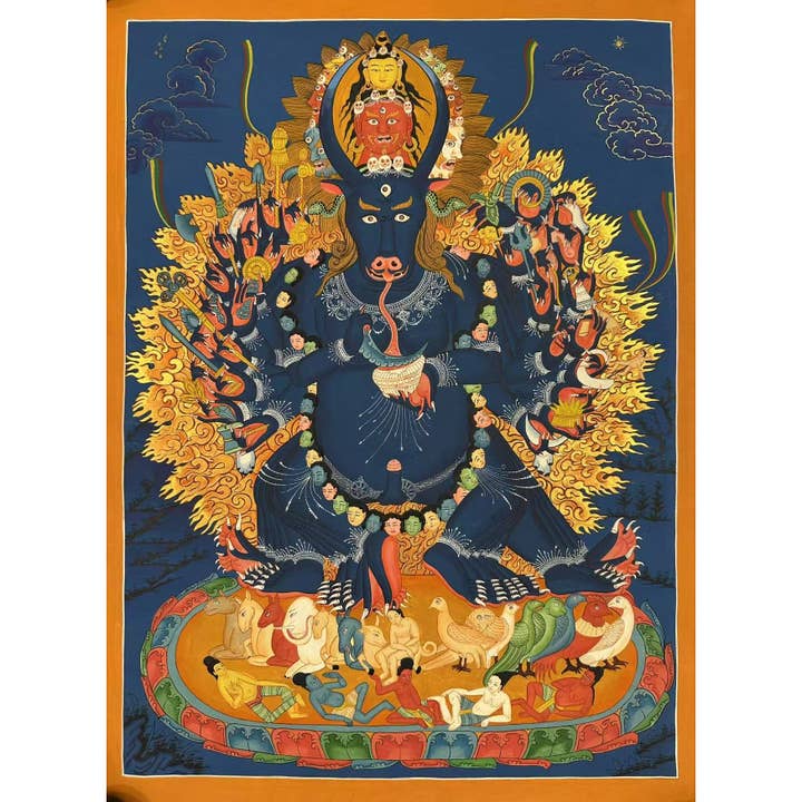 Chef-d'œuvre Thangka de Yamantaka pour la vente par Art Of Tibet