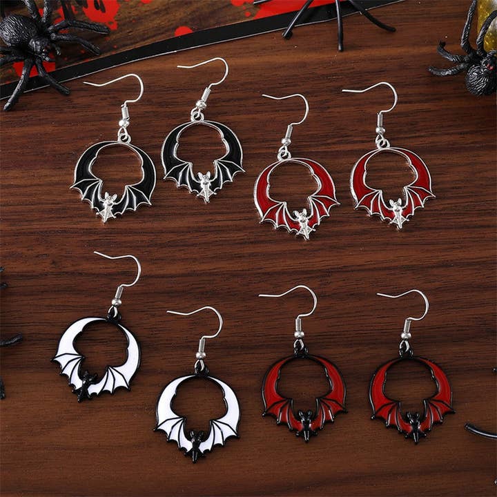 ACCITY - Wholesale Dangle Earrings - PERSONALIZED FUNNY DARK BAT PENDANT EARRINGS_CWAJE19734