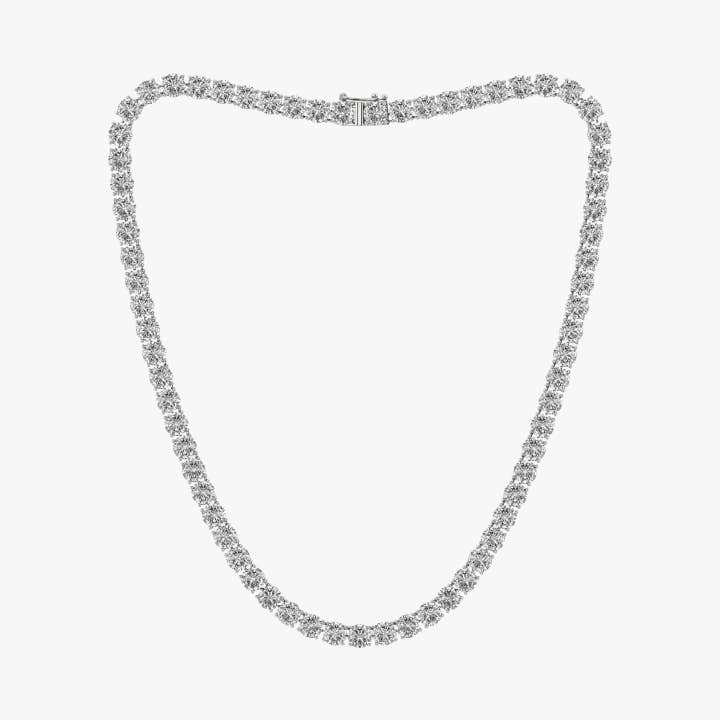 BELGIUM LGD LLC - Wholesale Link & Chain Necklace - 14K White Gold 22.56 Ct LabGrown Diamond Tennis Necklace