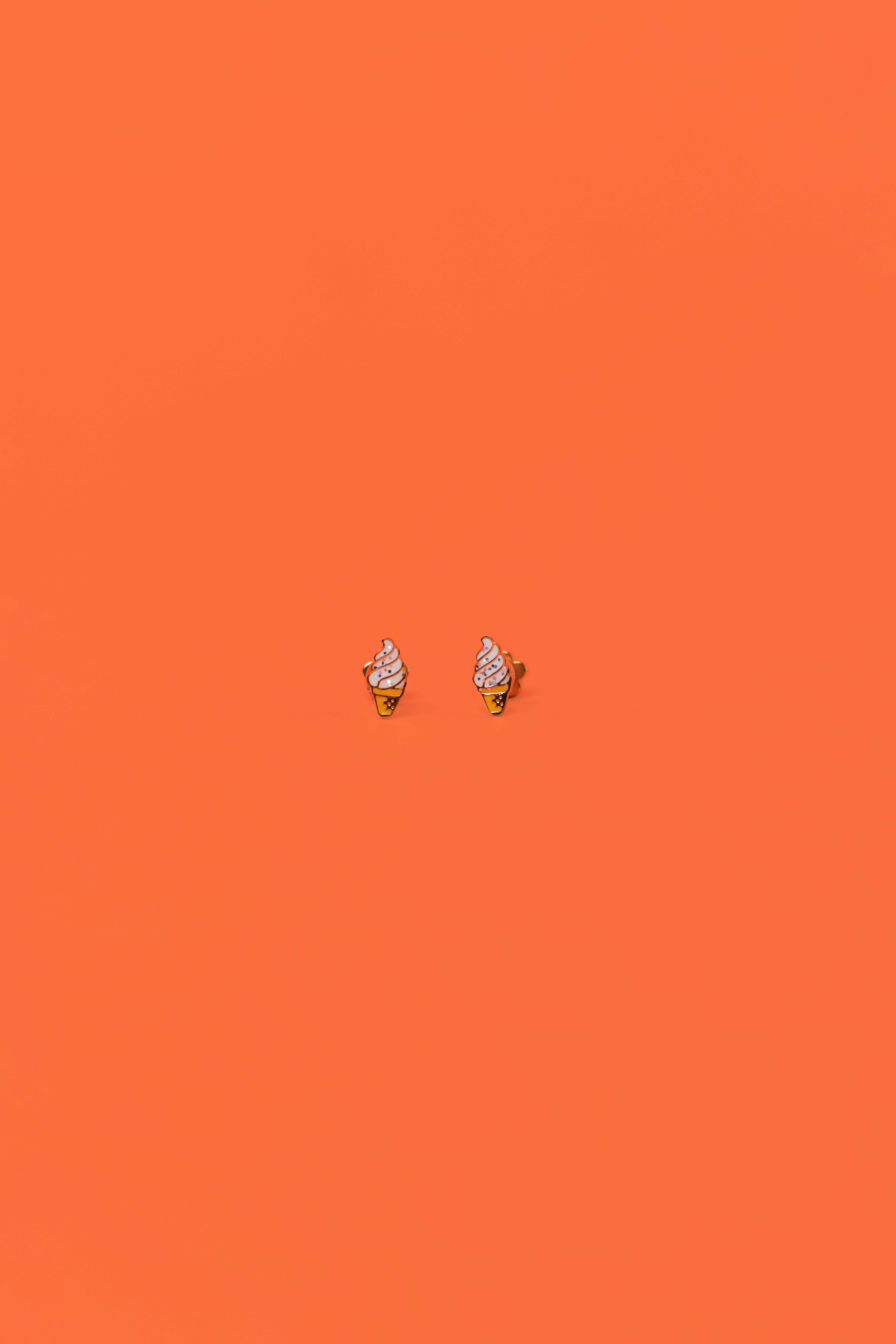 JaxKelly - Wholesale Stud/Post Earrings - Ice Cream Enamel Flat Back Kids Earrings 2