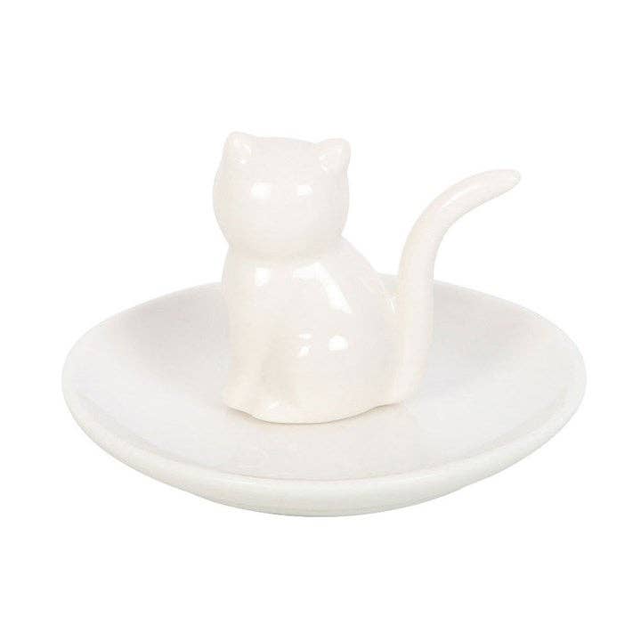 Something Different Wholesale – wholesale Jewellery dish – Sitting White Cat Face Trinket Dish3